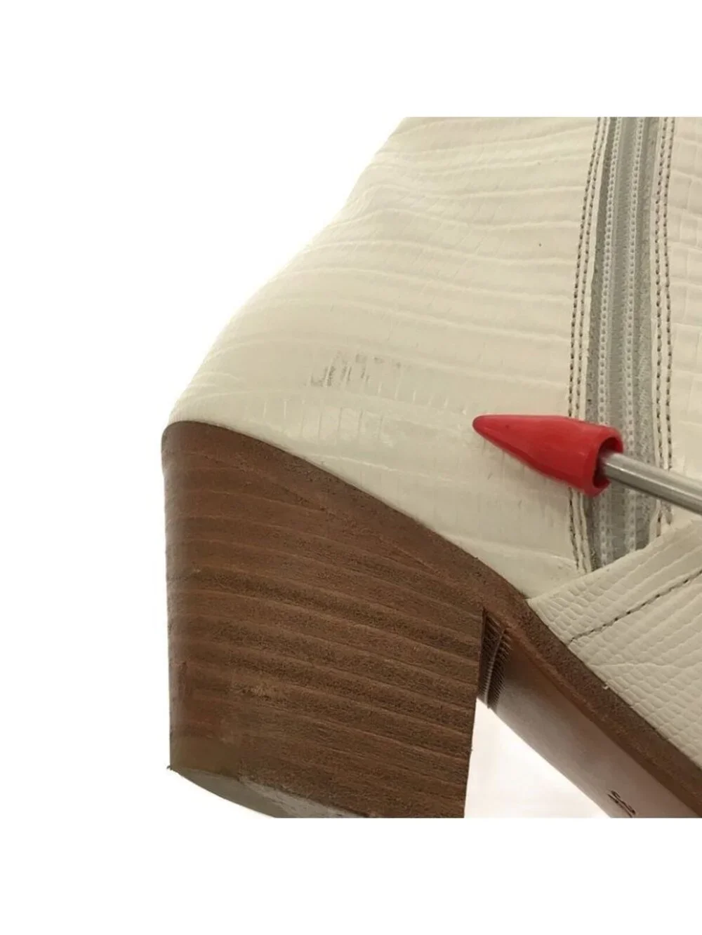 Celine Croc Shape Pressed Short Boots 34 White - Picture 9 of 10